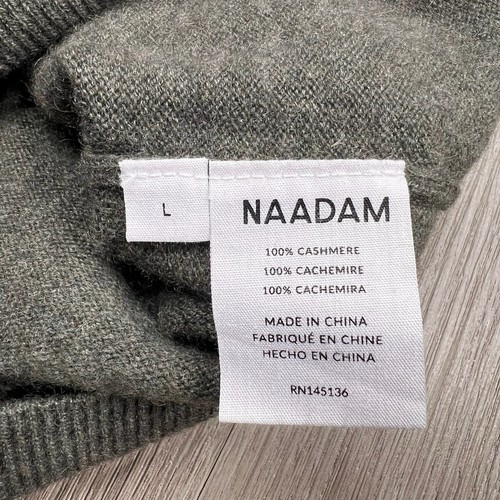 Nadaam Crewneck 100% Kaschmir Pullover Herren Gr. L Large Olivgrün - Bild 4 von 12