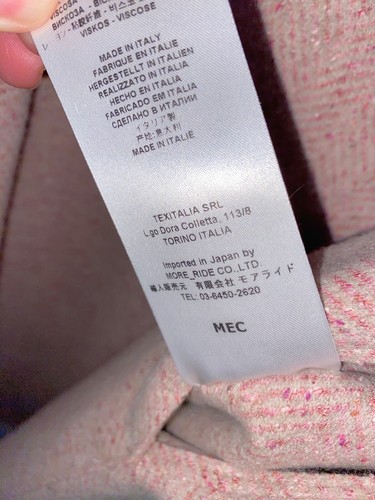 Harris Wharf London Dusty Rose Herringbone Silk Wool Cashmere Coat Size 44 - Picture 11 of 11