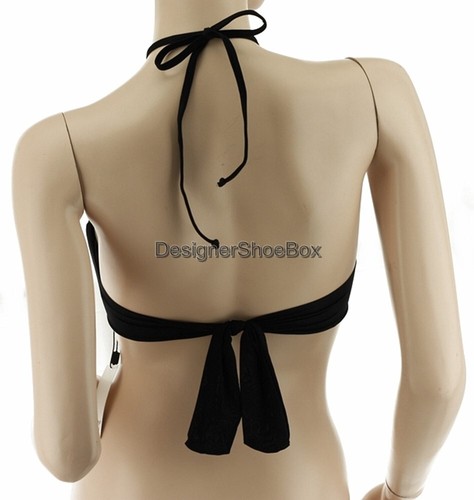$85 LENNY Diseñador Negro Pitón Bandeau Bikini Traje de Baño Top EE. UU. L - Imagen 2 de 4