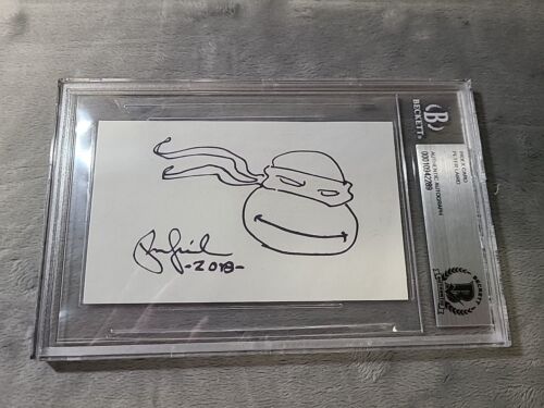 Peter Laird Signed Index Card BAS TMNT With Sketch Rare!! - Picture 2 of 9