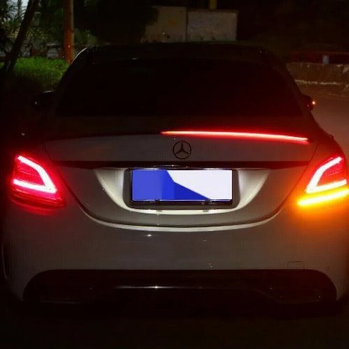 Kit de labio trasero alerón LED universal negro para luz de freno de maletero de coche - Imagen 6 de 13