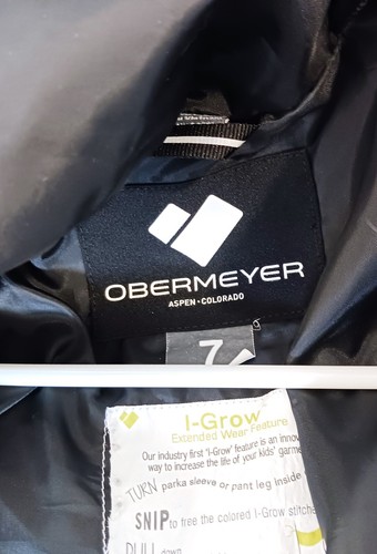 Obermeyer Boys' Bailey Snow Jacket black and white polar bear sz 7 kids - Picture 9 of 11