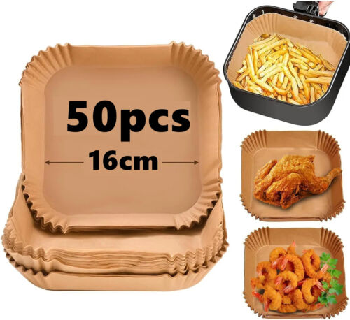 100PCS Air Fryer Disposable Paper Liner Non-stick Baking Oil-proof Liners Square - Picture 22 of 24