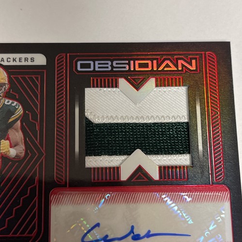 ๐ฅ๐ฅ2022 Obsidian Christian Watson Green Bay Packers RPA Red 7/10!!!!! - Picture 7 of 16