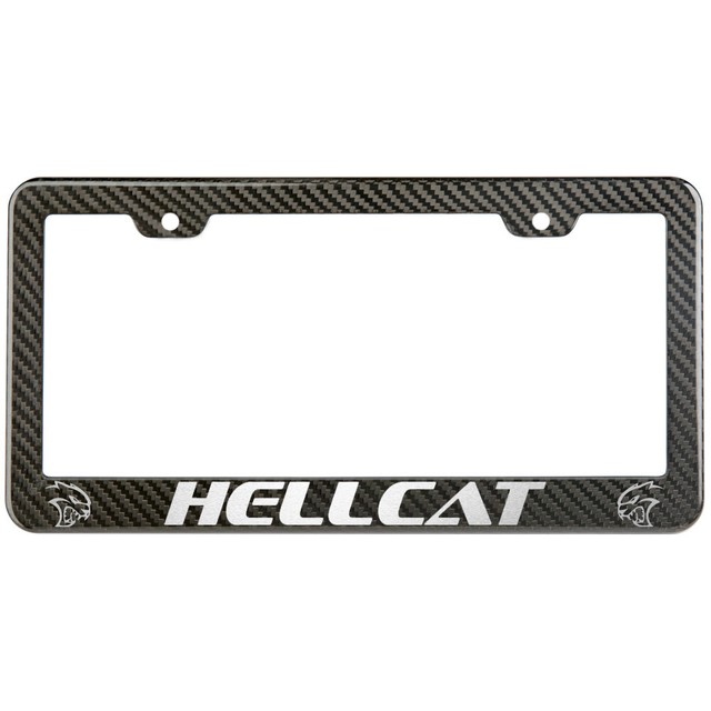 Dodge HELLCAT License Plate Frame Carbon Fiber Look Glossy Plastic eBay
