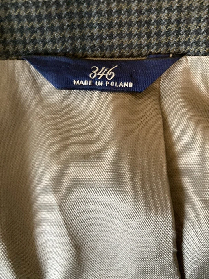 Brooks Brothers Houndstooth Blazer Men's Size 44 L Tan 100% Worsted Wool Jacket - Image 4 of 4