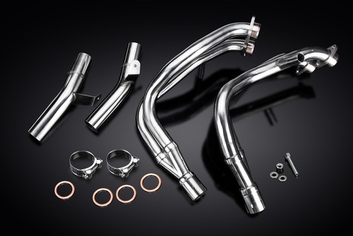 Suzuki GSX1300R Hayabusa 1999-07 Delkevic 4-2 Header Stainless Exhaust Downpipes - Picture 3 of 5