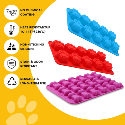 6PCS Silicone Molds Puppy Dog Paw and Bone, Elegant Chocolate Molds for Baking, - Picture 5 of 12