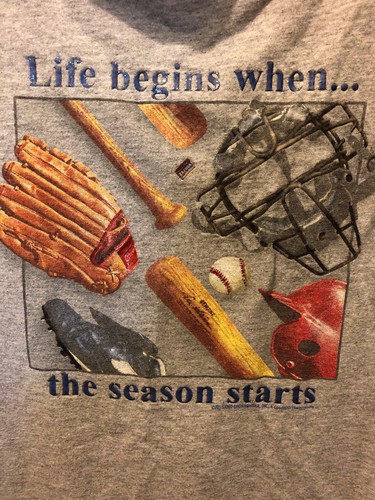 Delta Pro Weight Men's Graphic T-Shirt, XL,Life Begins When ...the Season Starts - Picture 2 of 4
