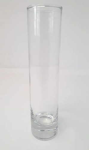 Jarrón de vidrio transparente en forma de cilindro brote de una sola flor 7,5" de alto 1,4 apertura - Imagen 1 de 8