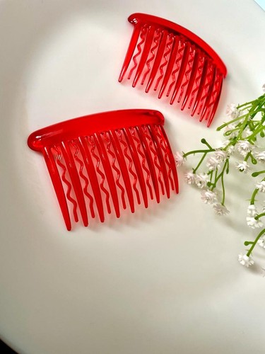 Confezione da 2 nuovi colorati pettini per capelli laterali trasparenti semplici impugnature accessori per capelli - Foto 38 di 47