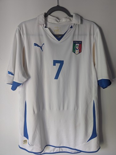 Italy Del Piero Soccer Jersey L Men 2010 Away Rare Authentic Puma Kit White