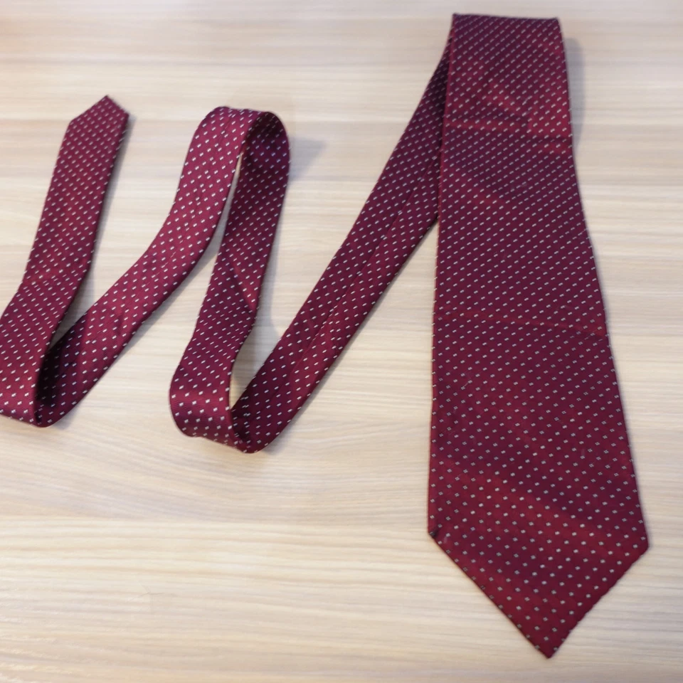 Corbata para el cuello para hombre roja seda lisa traje moderno de lujo borgoña JAPÓN IVY LEAGUERS CLUB Foto 3 de 4
