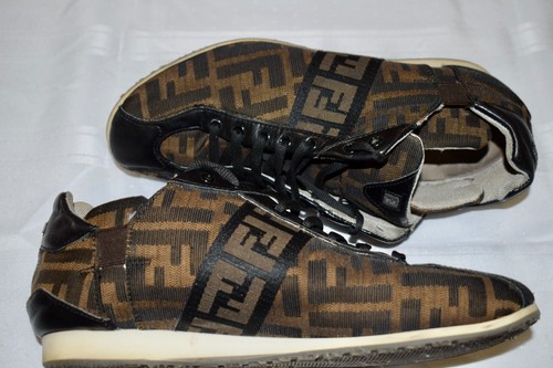 Authentic Fendi Zucca Canvas Monogram Women Size 37 / US 8 Trainers Sneakers HS5 - Picture 7 of 11