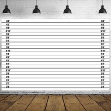 Mugshot Police Lineup Height Charts Banner Accurate Measurements Theme Decor ...
