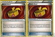 Muscle Band X 2 Mint  Pokemon Battle XY  121/146 Uncommon Trainer Card