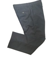 35 x 30 Black Pants. Mens Dress Polyester Trousers Slim Fit, Flat Front, New
