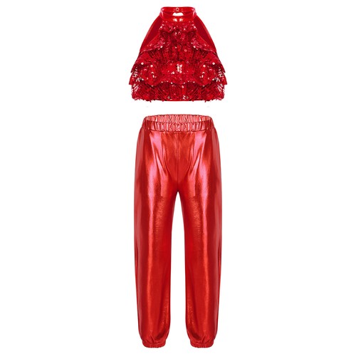 Kids Girls Outfits Backless Crop Top With Pants Practice Tracksuit Mock Neck - Picture 15 of 41
