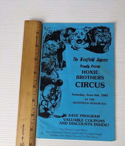 Westfield Jaycees Program Hoxie Brothers Circus 1981 MA high school local ads B - Picture 2 of 6