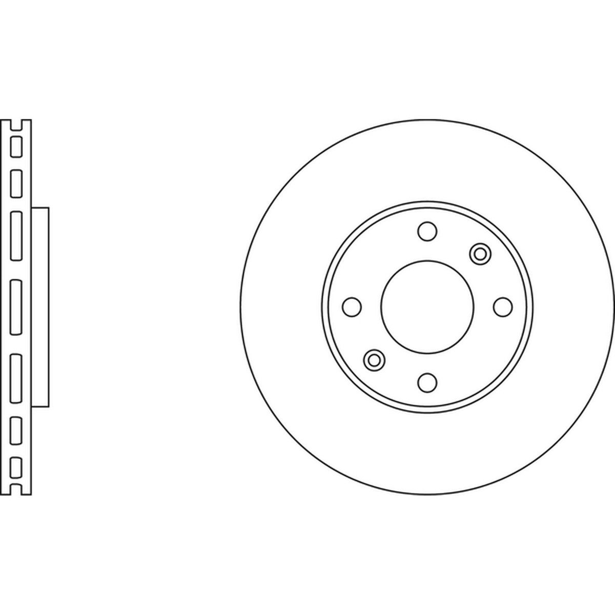 2x Brake Discs Vented For Peugeot 1007 KM 16V Apec Blue Front