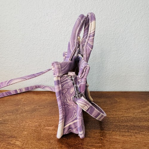 Vince Camuto Bag Tote Orla Tie Dye Lavender Haze Canvas Crossbody Purse Small - Picture 6 of 14