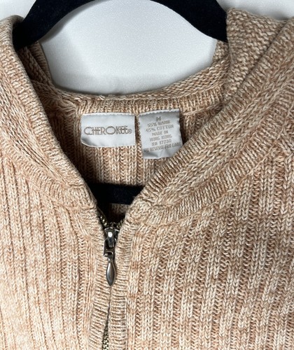 Maglione con cappuccio Cherokee cerniera intera marrone marrone marrone marrone donna taglia media - Foto 8 di 19