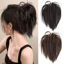 Hair Bun Ponytail Extension Straight Synthetic Hairpiece Fully Yaki Ponytail USA