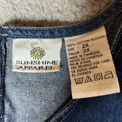 Sunshine Apparel Pinafore Womens Size 2X Blue Academia 90s Teacher Y2K Capsule - Picture 9 of 12