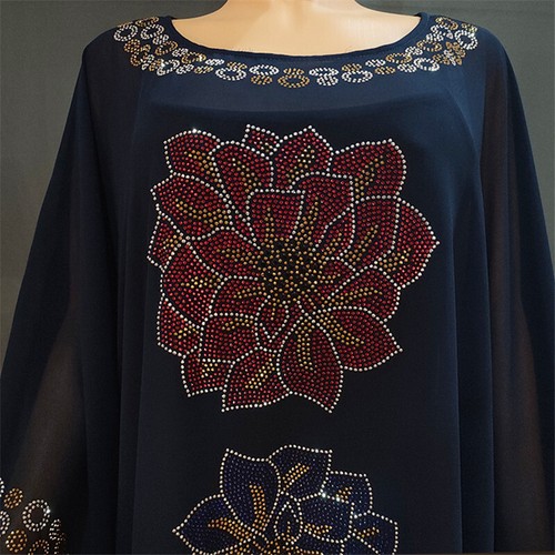 Maxi abito donna Kaftano africano Dashiki Dubai Abaya sciolto abito musulmano Ramadan - Foto 81 di 114