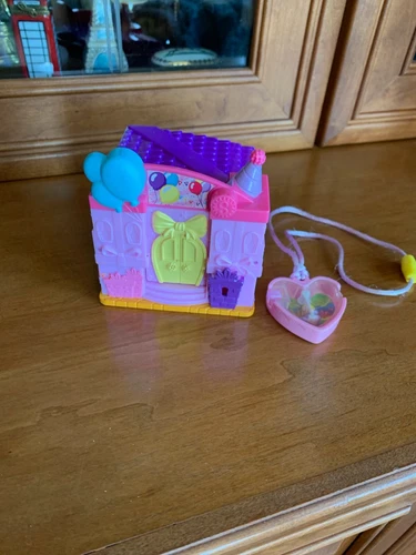 Moose  Toys Polly Pocket Birthday Arcade Compact & Bonus McDonalds Necklace