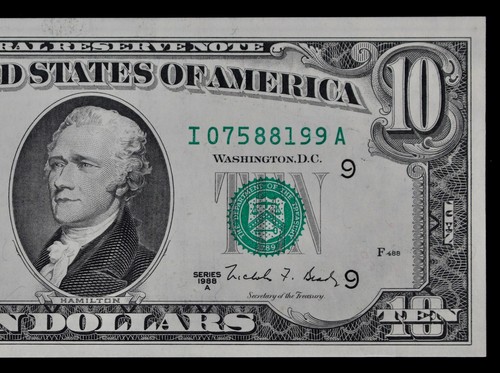 $10 1988A Gem CU Federal Reserve Note I07588199A series A, ten $, Minneapolis