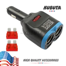 Dual USB QC3.0 Charger Power Adapter 2 Way Car Cigarette Lighter Socket Splitter