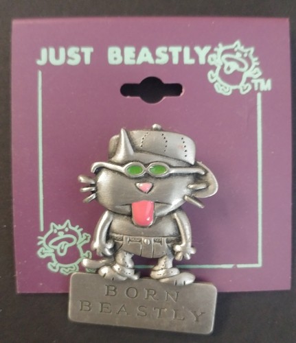 J Benton Jewelry Pewter 'Cats Just Beastly' Brooch Pin - Picture 5 of 10