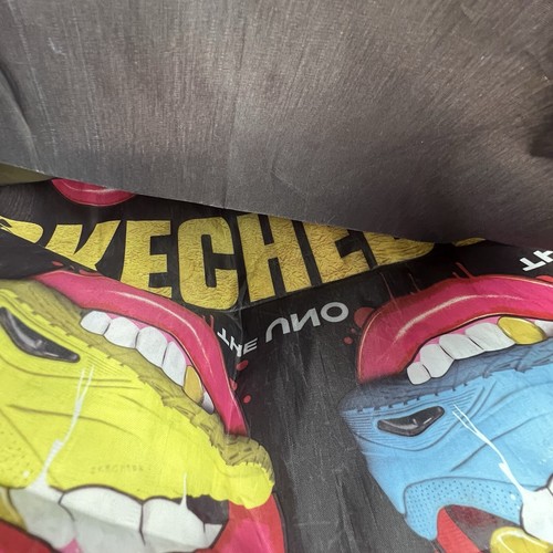 Skechers Shoes The Uno Mouth Teeth Nylon Drawstring Backpack Tote Knapsack Bag - Picture 7 of 7
