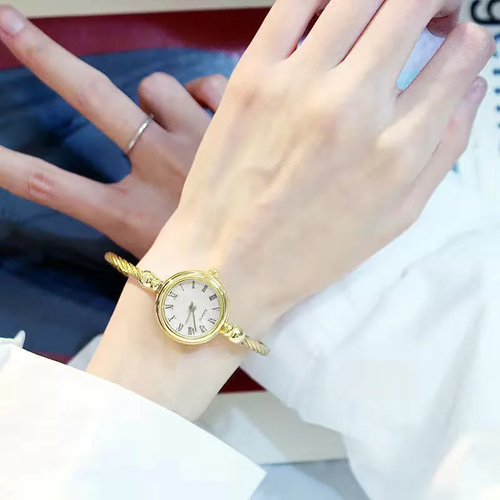 Gold Bangle Ladies Bracelet Watch Retro Quartz Stainless Steel Small Luxury - Picture 8 of 26