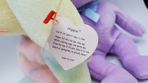 Spring Easter Ty Beanie Baby 2008 1998 Bundle Springer Hippie Nibbly Nibbler - Picture 10 of 12
