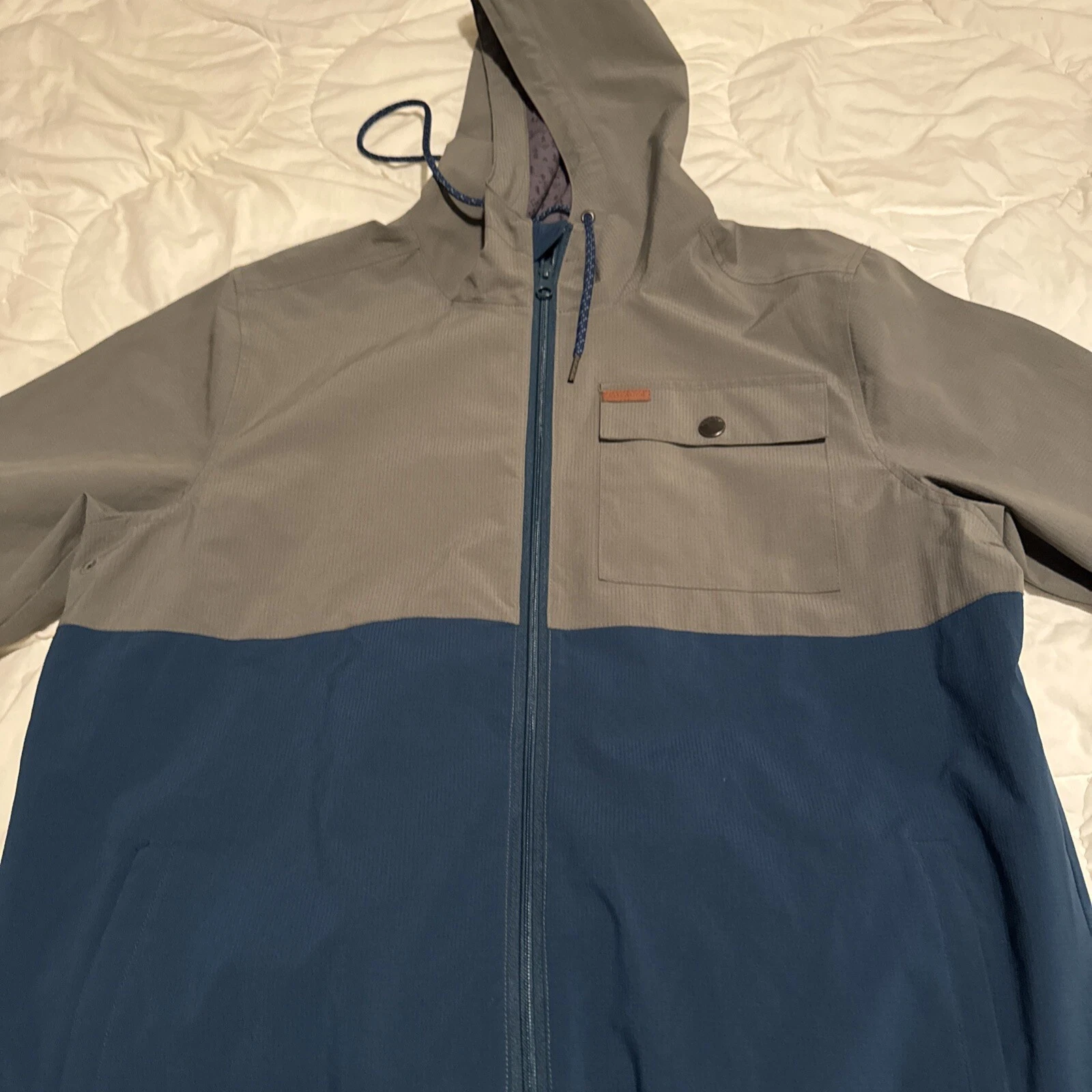 Voyager XL Two tone blue mesh lined full zip hooded jacket