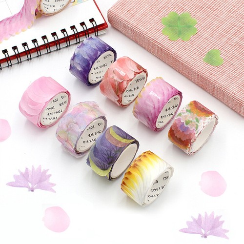 200PCS/Roll Scrapbooking Sticker Sticky Paper Tape Flower Petals Washi Tape DIY