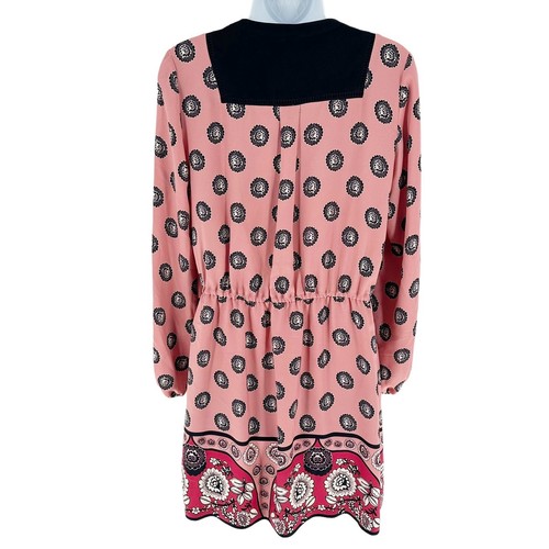 Adrianna Papell Dress Womens 6 Pink Peasant Long Sleeve Shirt Boho Resort - Bild 2 von 15