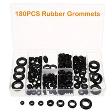 180 Piece Rubber Grommet Set - 8 Sizes Washer Grommets Gromet w/ Storage Box New