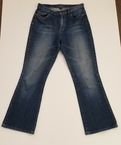 Ralph Lauren Jeans Co Women's Petite 6 Studded Blue Jeans - Picture 7 of 12