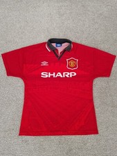 VINTAGE MANCHESTER UNITED 1994-1996 M MEDIUM MENS HOME FOOTBALL SHIRT UMBRO GOOD