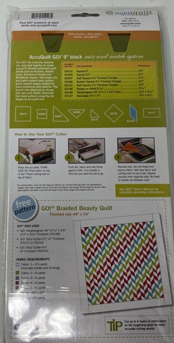 Accuquilt GO! Fabric Cutting Die 55148 Parallelogram 45* 2 15/16”x 3 7/8” - Picture 4 of 6