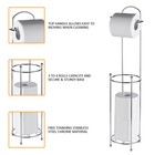 4 ROLL FREE STANDING TOILET PAPER TISSUE CHROME DISPENSER STORAGE HOLDER STAND