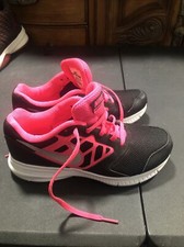 Nike Girls Downshifter 6 Size 4y 685167-001 Black Pink Running Shoes bin45