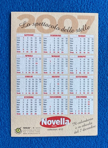 cartolina calendario 2007 SOFIA LOREN Novella Duemila 2000 Promocard n.6919 - 第 2/2 張圖片