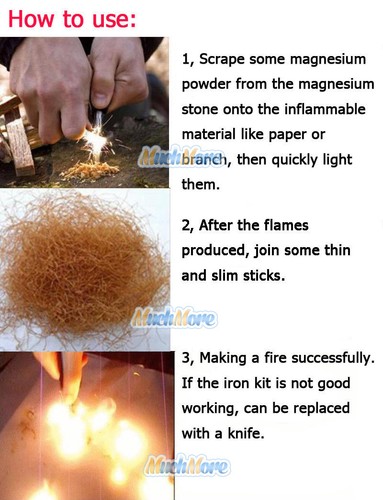 Lots Huge 1/2 x 5 Ferrocerium Rod Flint Fire Starter Magnesium Outdoor Camping - Picture 5 of 22