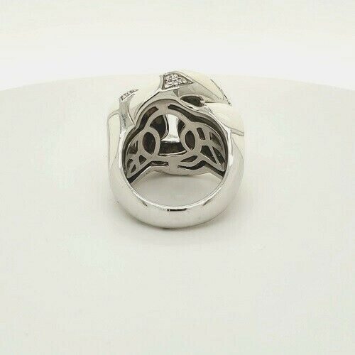 Anillo de diseñador Belle Etoile plata 925 cz cadena blanco XL nudo de amor talla 7 NUEVO - Imagen 4 de 5