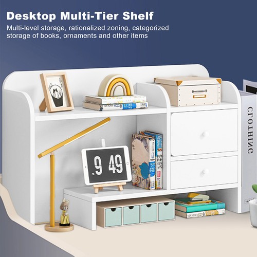Schreibtischregal Tischorganizer Tischregal mit Ablagen Bücherregal Schubladen - Bild 4 von 9