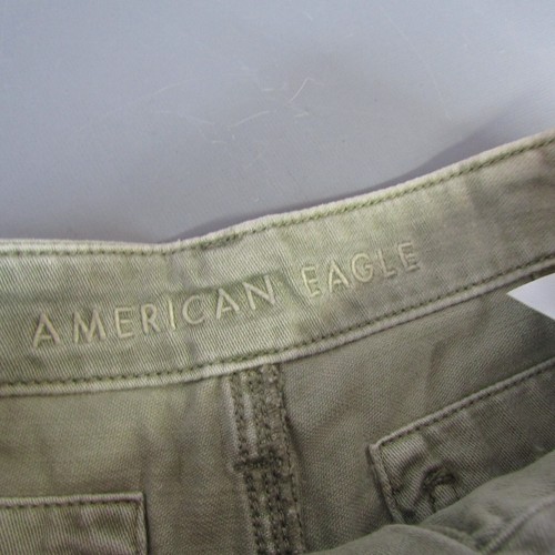 American Eagle 100% Cotton Shorts Women's Size 2 Olive Drab Cut-offs 26" Waist - Picture 4 of 7